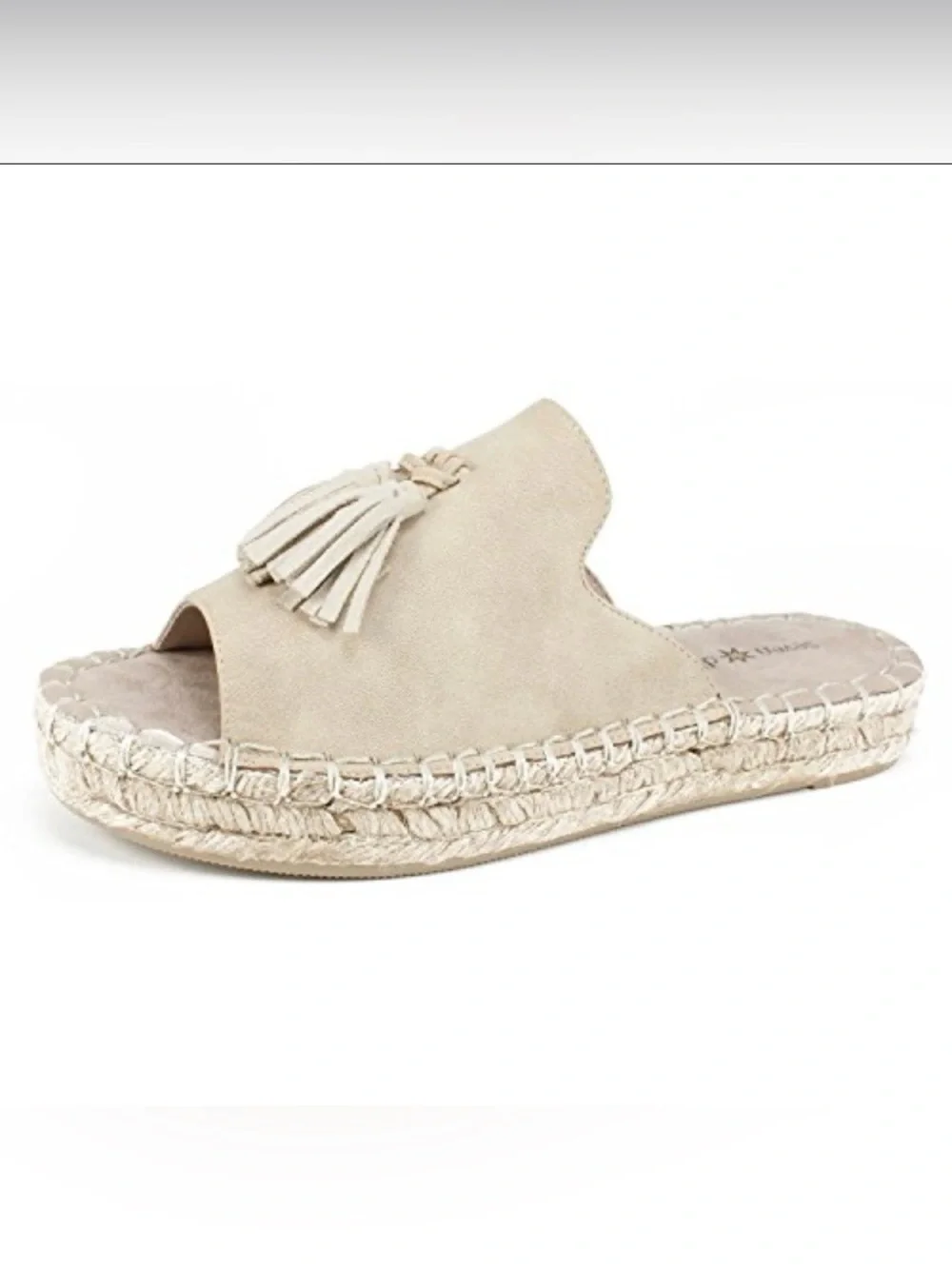 Seven Dials Cream Tassel Espadrille Slide